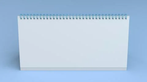 White table calendar mock-up on blue surface Stock Illustration
