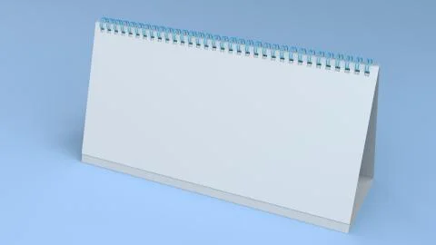 White table calendar mock-up on blue surface Stock Illustration
