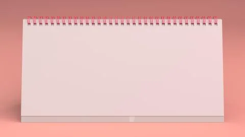 White table calendar mock-up on red surface Stock Illustration