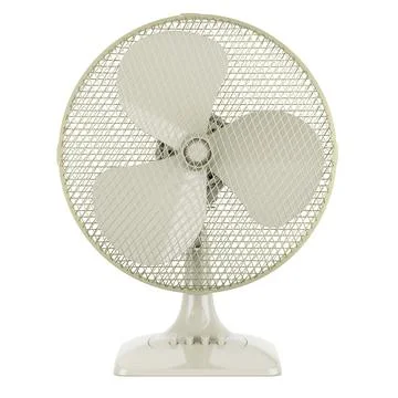 White table fan, front view. 3D rendering Stock Illustration