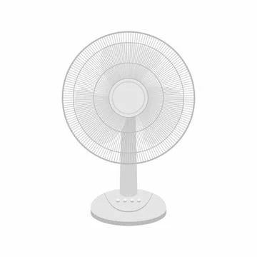 White Table fan Stock Illustration