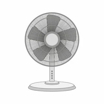 White Table fan Stock Illustration