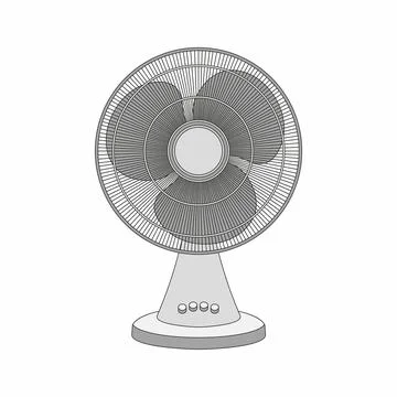 White Table fan Stock Illustration