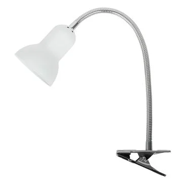 White table lamp on the clip Stock Photos