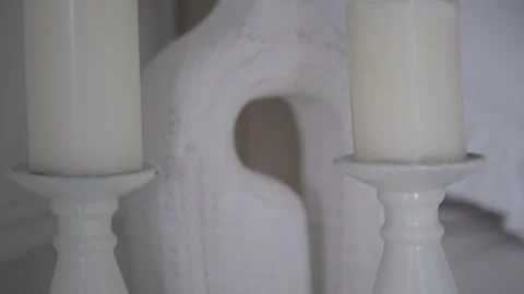 White Table Lamp Closeup Stock Footage 263847963