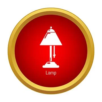 White table lamp icon inside red circle イラスト素材