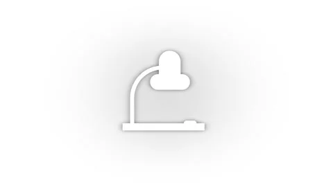White table lamp icon with shadow isolated on white background. Stock Footage 174098126