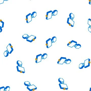 White table lamp isometric icon seamless pattern Stock Illustration