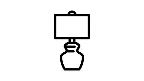 White table lamp line icon animation Stock Footage 326766740