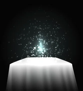 White table with shining and lights Stock Illustration