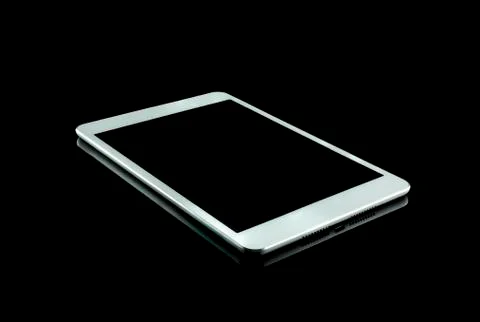 White Tablet on black background Stock Photos