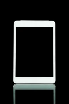 White Tablet on black background Stock Photos