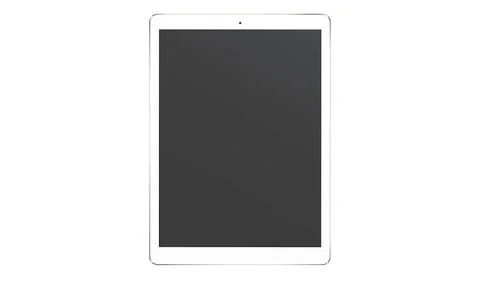 White tablet with a blank screen on white Stock Illustration