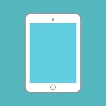 White tablet with blue screen on blue background vector eps10. Stock-Illustration
