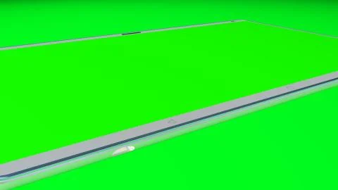 White tablet computer with isolated green screen on green background Stock Illustration