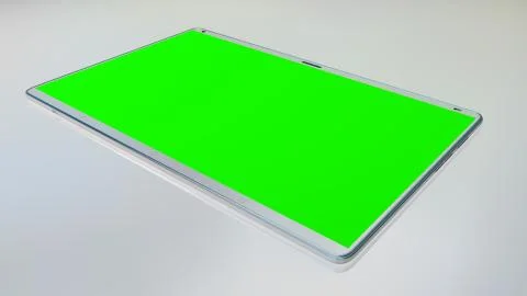 White tablet computer with isolated green screen Stock Illustration