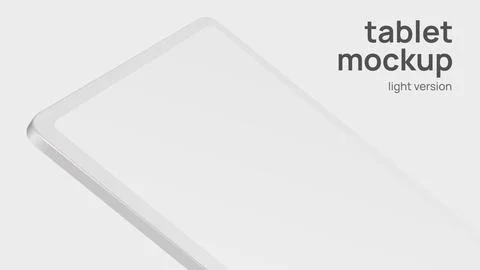 White Tablet Horizontal Mockup with Editable Screen Stock Illustration