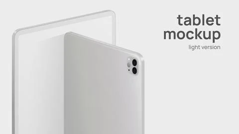 White Tablet Horizontal Mockup. Light Version Stock Illustration