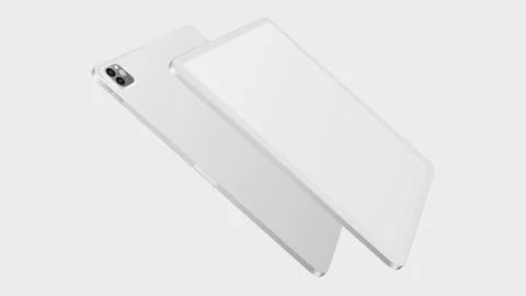 White Tablet Mockup. Front and Back View Stock Illustration