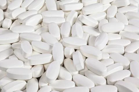 White tablets background Stock Photos