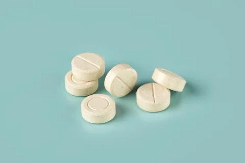 White tablets Foto stock