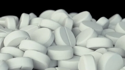 White Tablets on The Turntable, 3d Animation 4k Stock Footage 64075964