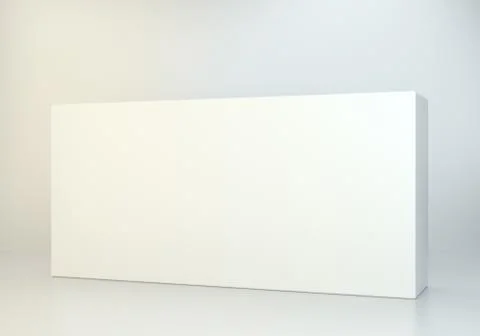 White tall rectangle blank box on studio background. 3D Illustration. イラスト素材