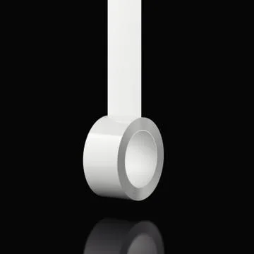 White tape isolated on black background. 3d rendering 库存插图