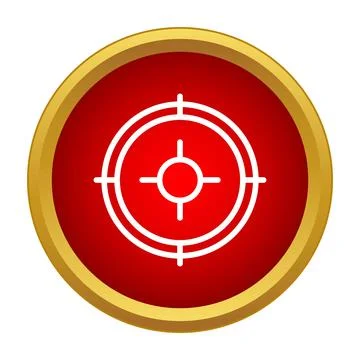 White target icon on red button aiming for success Stock Illustration