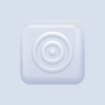 White Target Icon. White Squared Badge Stock Illustration