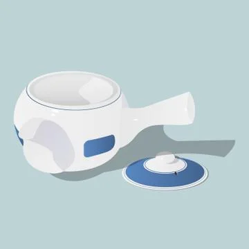 White tea pot Stock Illustration