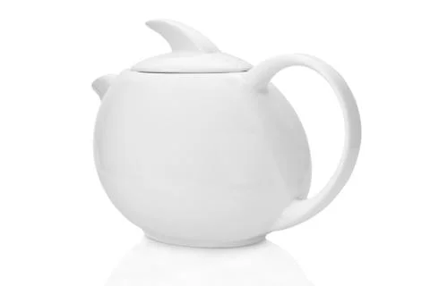 White tea pot isolated on white background Stock Photos