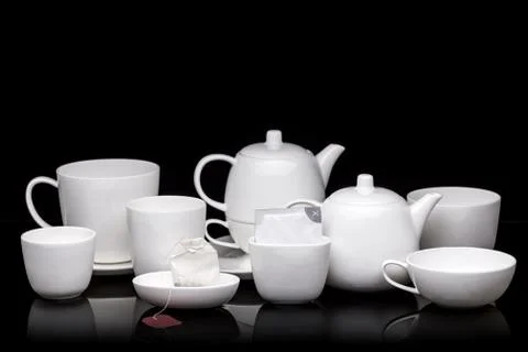 White tea service Stock Photos