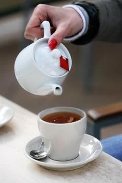 White tea teapot Stock Photos