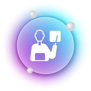 White Teacher icon isolated on white background. Blue and purple gradient c.. Stock Illustration