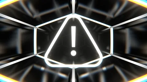 White Tech Alert Glowing Symbol Background VJ Loop in 4K Stock Footage 312803668