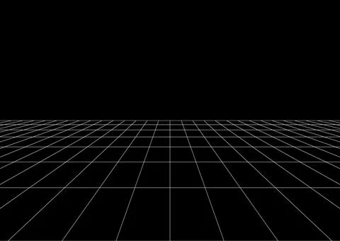 White Tech Grid Structure Of Empty Room With White Far Wall Ilustração Stock