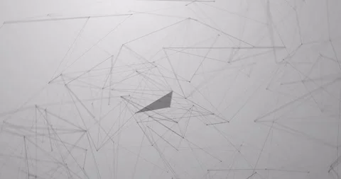 White technological geometric background with transforming plexus lines. Stock Footage 169997544