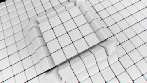 White technology cubes background Video stock 231349302