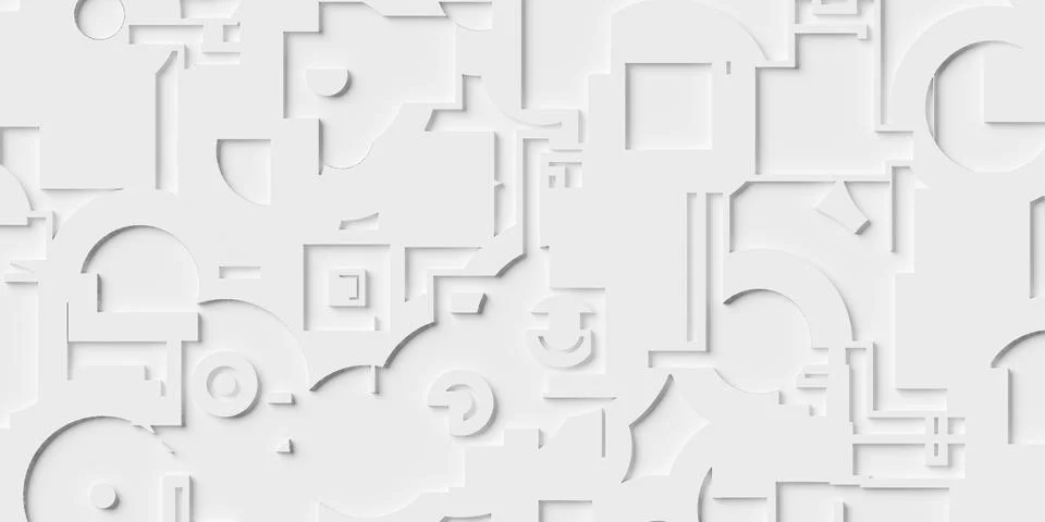 White technology or sci-fi texture geometrical background wallpaper banner .. Stock Illustration