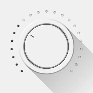 White Technology Volume Knob Stock Illustration
