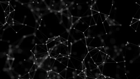 White technology wireframe cyber connection on black background Stock Footage 243002125