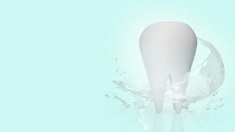 White teeth 3d rendering for dental content. Stock Illustration