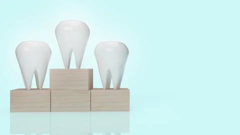 White teeth 3d rendering for dental content. Stock Illustration
