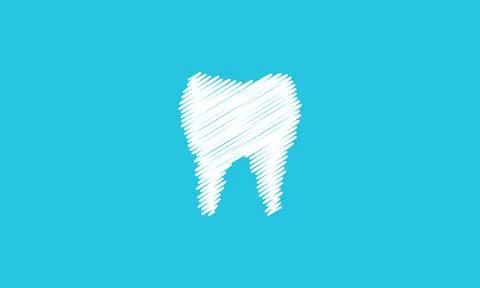 White teeth art scribble logo symbol vector icon illustration graphic design Stock Illustration