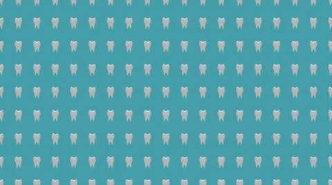 White teeth molars seamless pattern. 3d illustration Stock Illustration