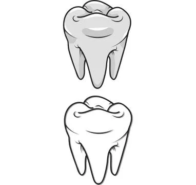 White teeth outline Stock Illustration