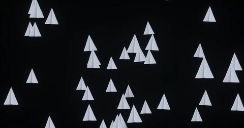 White Telegram Planes Fly. ProRes 4444 with alpha transparent background. Video stock 108546877