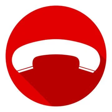 White telephone receiver in red circle, call rejection icon Stock Illustration
