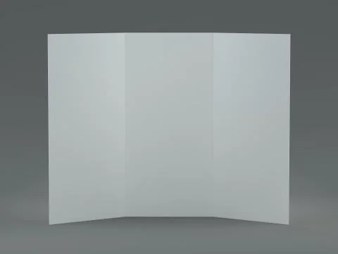 White template leaflet on gray background. Mockup. 3D render Illustrazione stock